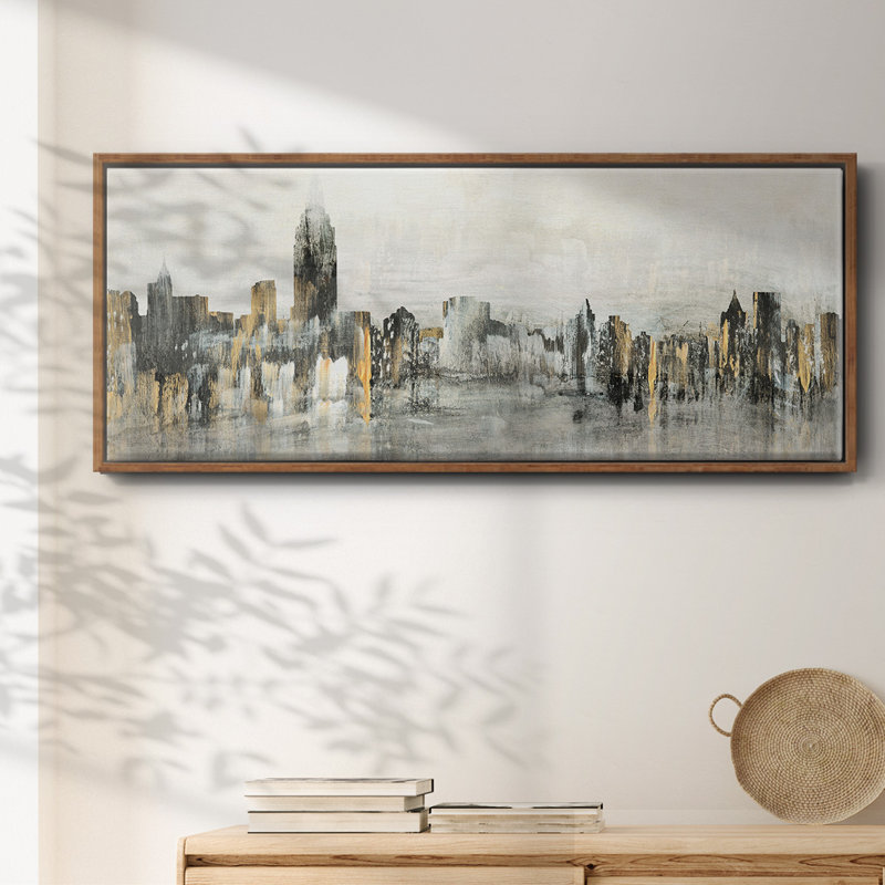 Bright City Lights- Framed Canvas, 20" H x 50" W