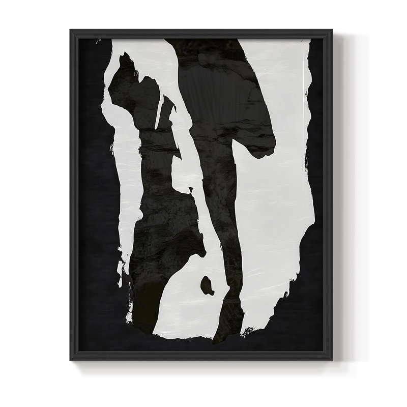 Abstrait, encadré, prêt à accrocher, H 29 po x l 23 po, Noir