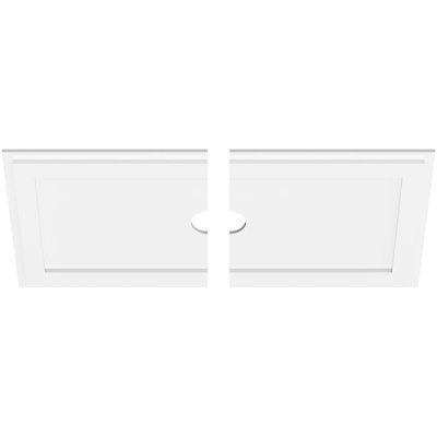 36"W x 18"H x 3"ID x 12 1/2"C x 1"P Rectangle Architectural Grade PVC Contemporary Ceiling Medallion, Two Piece