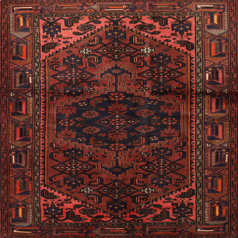 Tapis traditionnel noir / rouge / beige Cassander, Square 6'