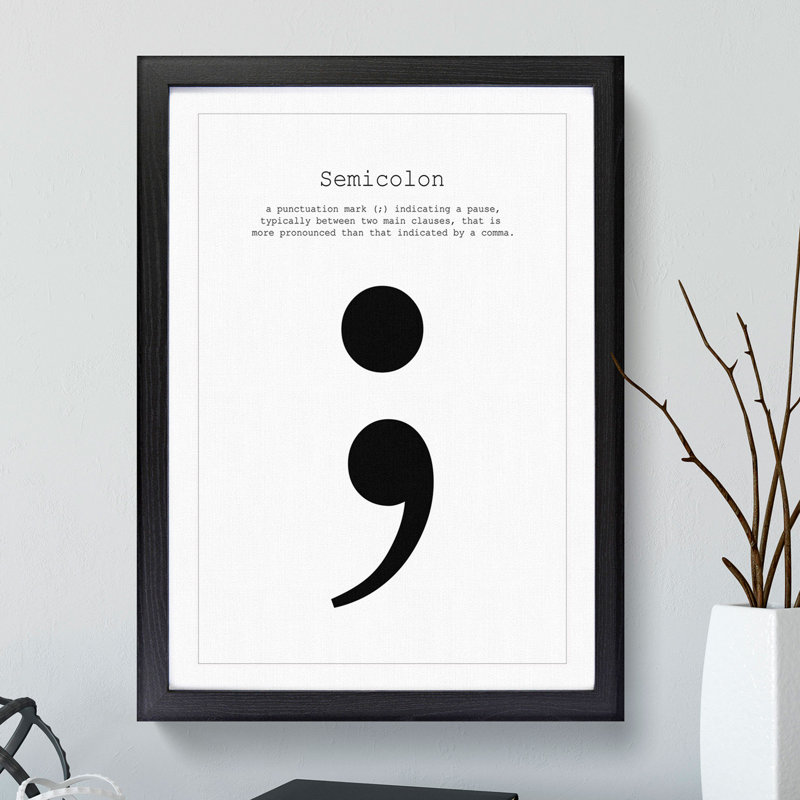 Semicolon - Picture Frame Typography, 90cm H x 65cm W x 2cm D, Black
