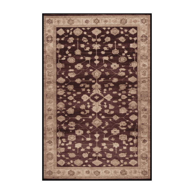 Tapis noir surteint lavable à la machine, Rectangle 7 pi x 10 pi