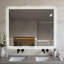 Miroir de salle de bain mural rectangulaire 30 po x 36 po à DEL, miroir de meuble-lavabo antibrouillard 3 modes à intensité variable, montage vertical et horizontal, installation facile en 10 minutes
