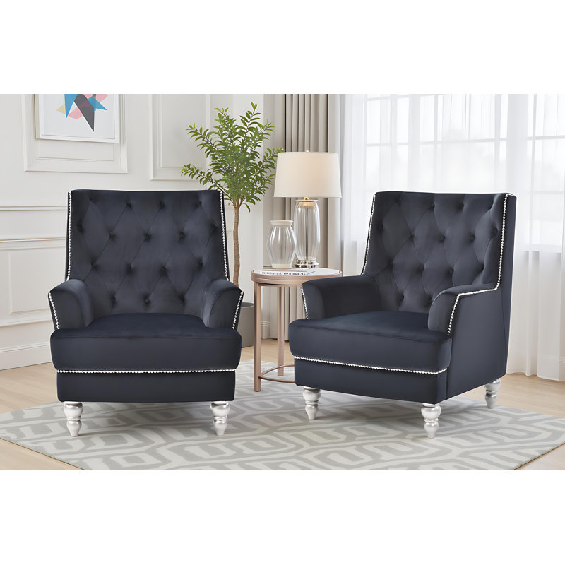 Pamplona Chair Set of 2, Black