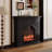 Black Solid Wood Electric Fireplace