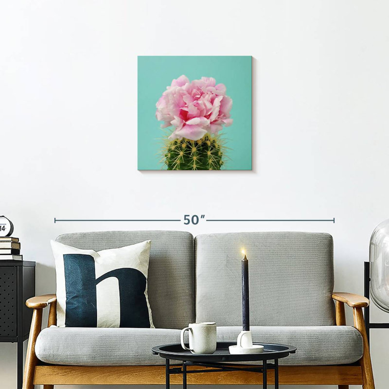 Fleur de cactus rose Harnek, H 20 po x l 20 po