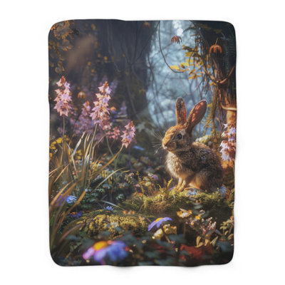 Fairytale Woodland Whispers - couverture en sherpa de qualité supérieure 1 pièce - reproduction d'art luxueuse