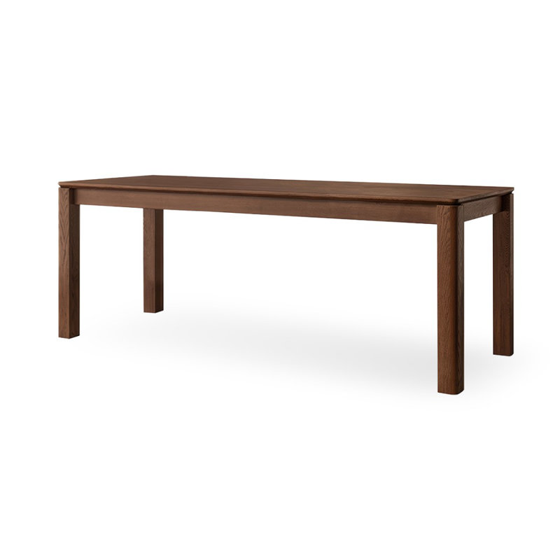 Nut-Brown Rectangular Solid Wood Dining Table, 29.53"H x 78.74"L x 33.46"W, Nut-Brown