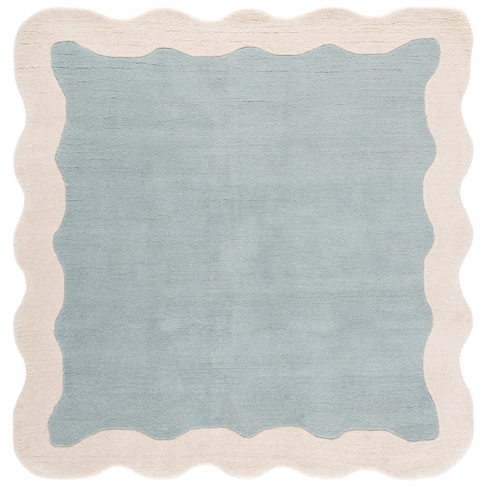 Metro 435 Hand Tufted Wool Pile Solid Color Rug, Square 6'
