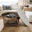 Grande table basse ronde à 2 niveaux avec repose-pieds capitonné-130087994
