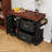 Large Kitchen Island with 2 Drawers, Spice and Towel Racks-1936147213