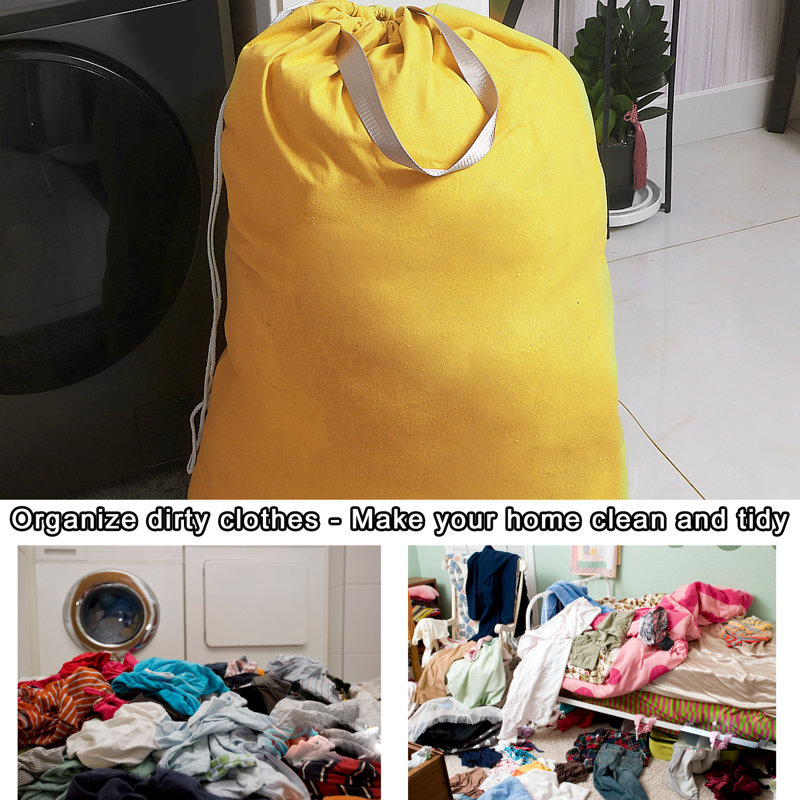 Sac à linge en tissu, Jaune
