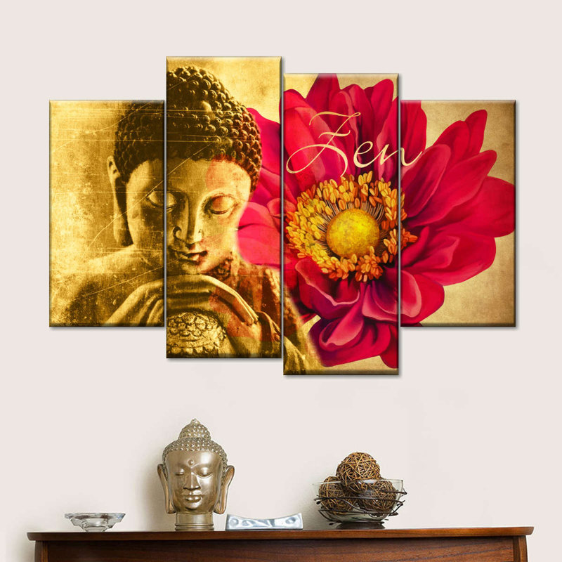 Reproduction sur toile Zen Buddha, H 52 po x l 32 po x P 1,25 po