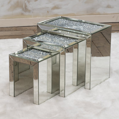 Howe Venetian Crushed Diamond 3 Piece Nest of Tables