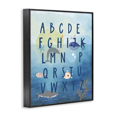 «Sea Creatures Alphabet», art de la giclée encadrée par Daniela Santiago