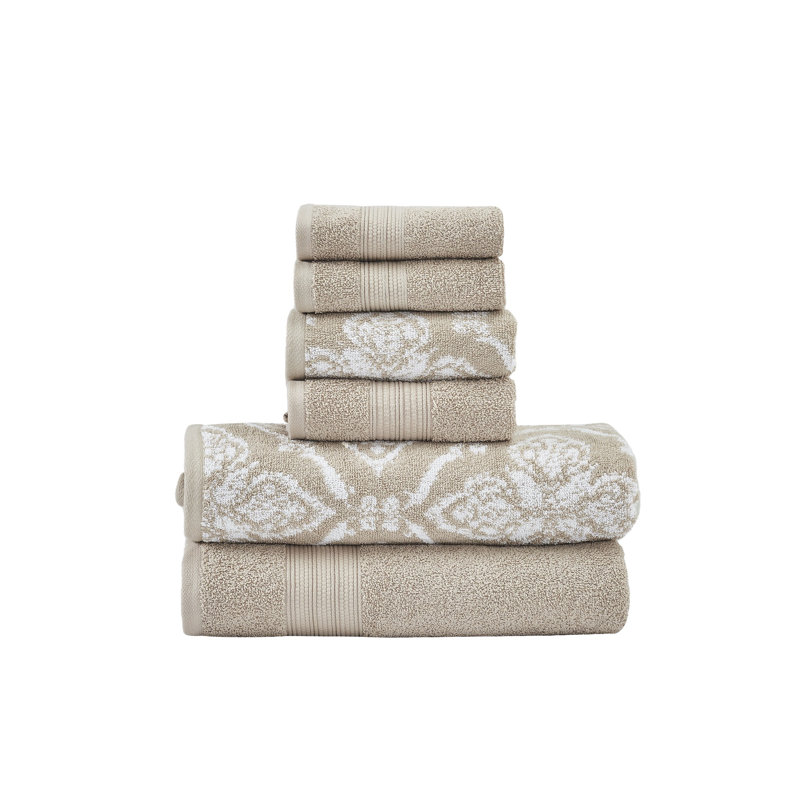 Modern Threads Amaris 6-Piece Reversible Yarn Dyed Jacquard Towel Set - Bath Towels, Hand Towels, & Washcloths - Super Absorbent & Quick Dry