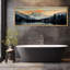 Woodland Forest Landscape Sunset Mountain Range and Lake, reproduction d'art sur toile-96074447-111664881