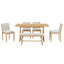 Ensemble de table de salle à manger rustique 6 pièces avec motif brossé-1535365242