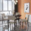 5-Piece Kitchen Dining Table Set Round Table With Bottom Shelf, 4 Upholstered Chairs For Dining Room