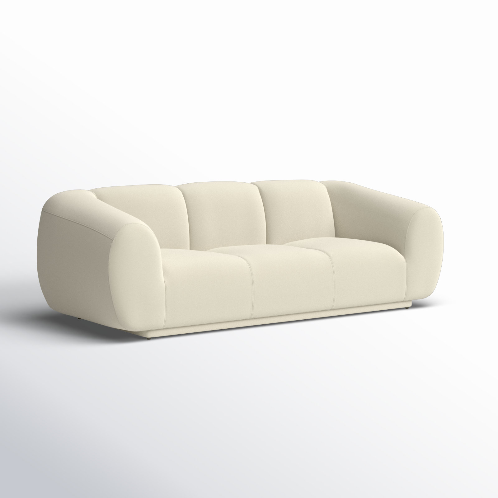 Deangelo 90" Velvet Sofa, Cream