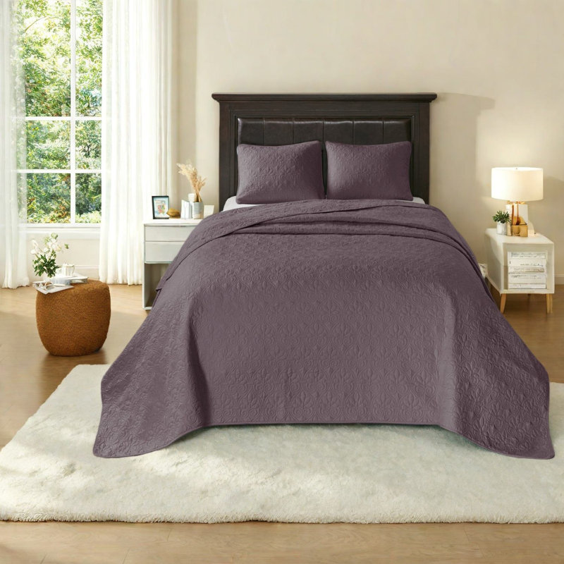 Ensemble de literie en coton mauve, style maison de campagne, utilisation toutes saisons