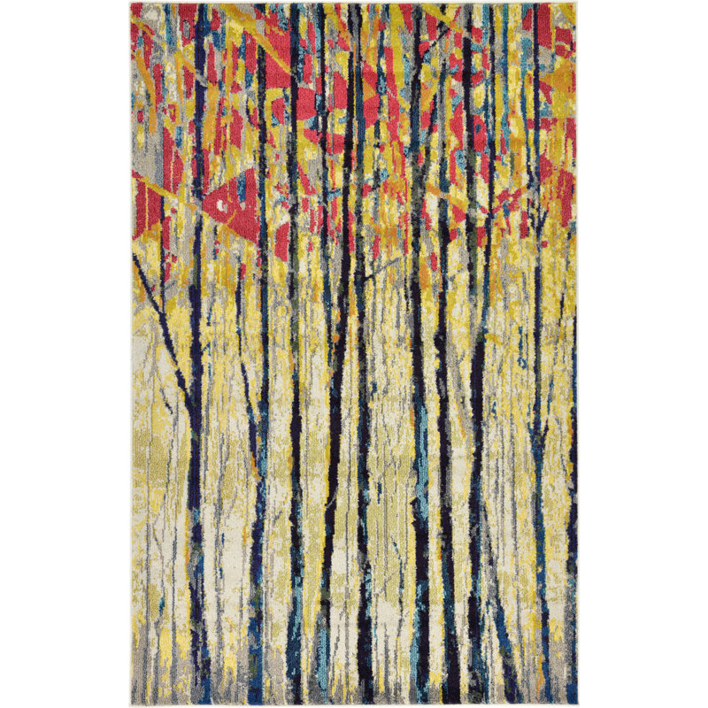 Kalmin Washable Abstract Indoor Rug, Rectangle 9' x 12'
