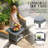 5 PCS Outdoor Patio Furniture Set with Table&Ottoman Outdoor Furniture Patio Set Bistro Wicker Patio Set (Gray Wicker& Basic Cushion)-9683009-11242531