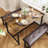Kitchen Table With Benches, Dining Table Set For 4, Rectangular Dining Room Table Set With 2 Upholstered Benches, 3 Piece Kitchen Table Set For Small Space, Apartment, Studio, Retro Brown