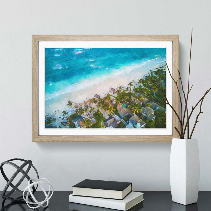 Washed up in Tulum Mexico in Abstract - Picture Frame Graphic Art Print, 50cm H x 76cm W x 2cm D, Oak