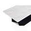 Ensemble de table basse moderne 3 pièces Table de bout Table de bout luxueuse avec faux-marbre et base angulaire noire Meuble de salon en bois blanc-1029905750