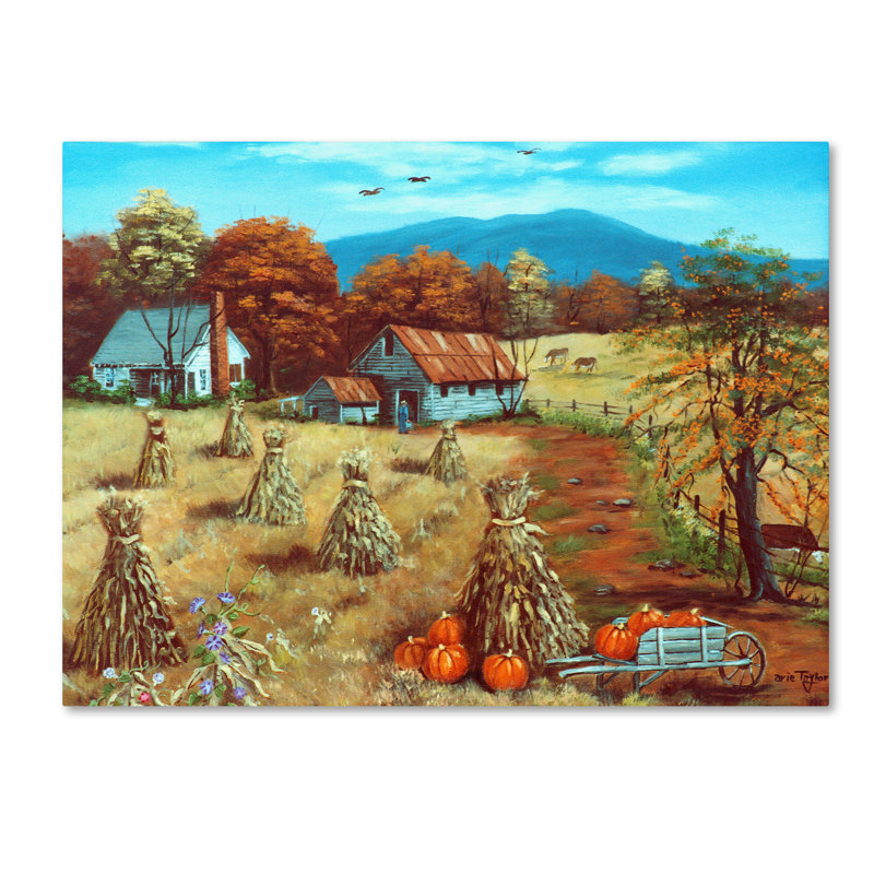 «Dugazon», reproduction d'automne sur toile tendue, H 14 po x l 19 po