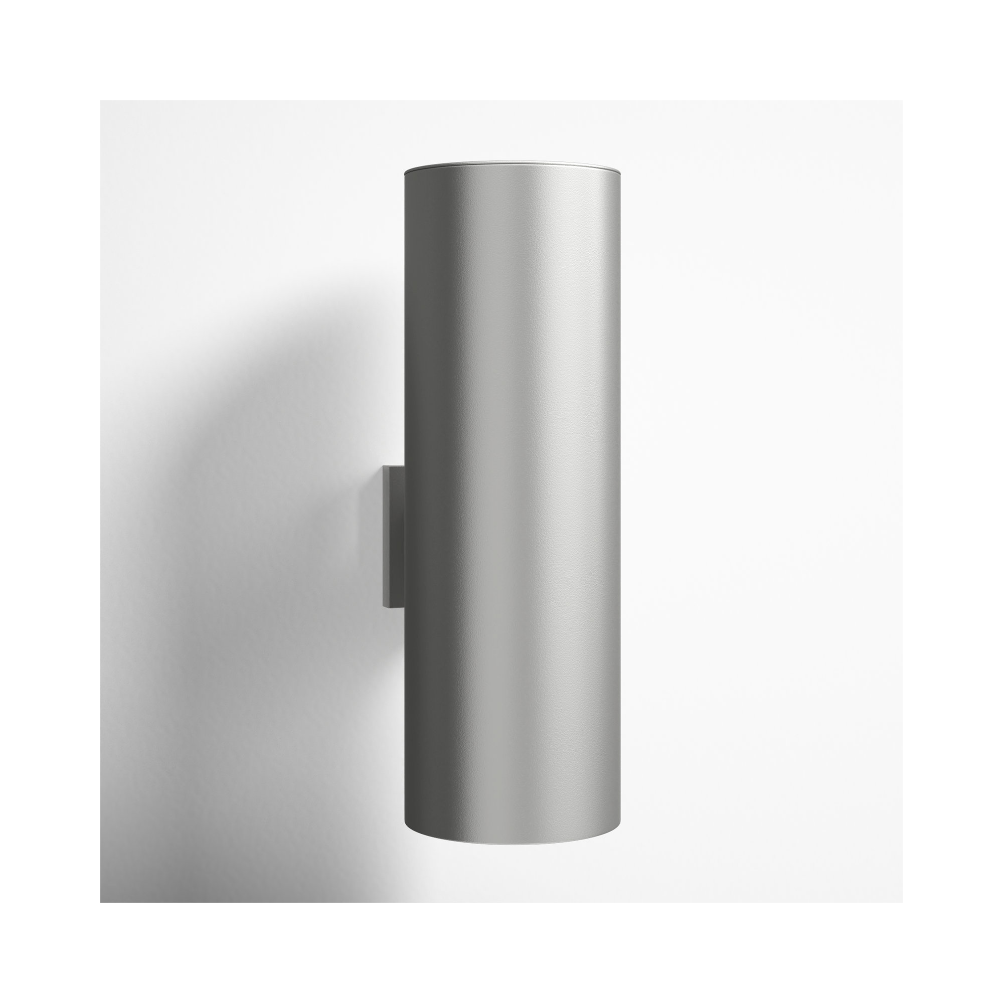 Dylan Cylinder Outdoor Aluminum LED Wall Light, 18.25" H x 6" W x 6" D, Painted Brushed Nickel