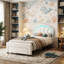 Smart LED White Velvet Bed Frame With Storage Drawers, Scalloped Petal Headboard & App Control, European Single (90X200cm) & Double (140X200cm)-983848356