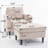 Jurnei Upholstered Armchair and Storage Ottoman Set, Single Sofa Chair with Cup Holders and Tufted Detailing-1226058655