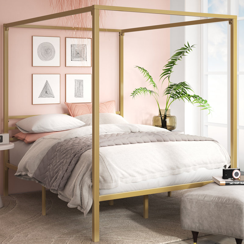 Celita Metal Canopy Bed, Queen