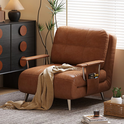 This 3-in-1 Convertible Sleeping Chair features an Adjustable Backrest and is Suitable For Studies, Offices, or RVs.