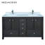 Meuble-lavabo double 60 po avec plateau en marbre d'ingénierie Aura-1135900166-1135900184
