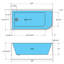 Baignoire de coin autoportante en acrylique autoportante 59 po. X 28,7 po.-115673862