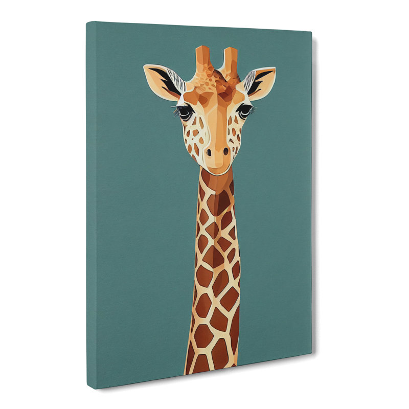 Giraffe Geometric - Wrapped Canvas, 60cm H x 40cm W x 3cm D