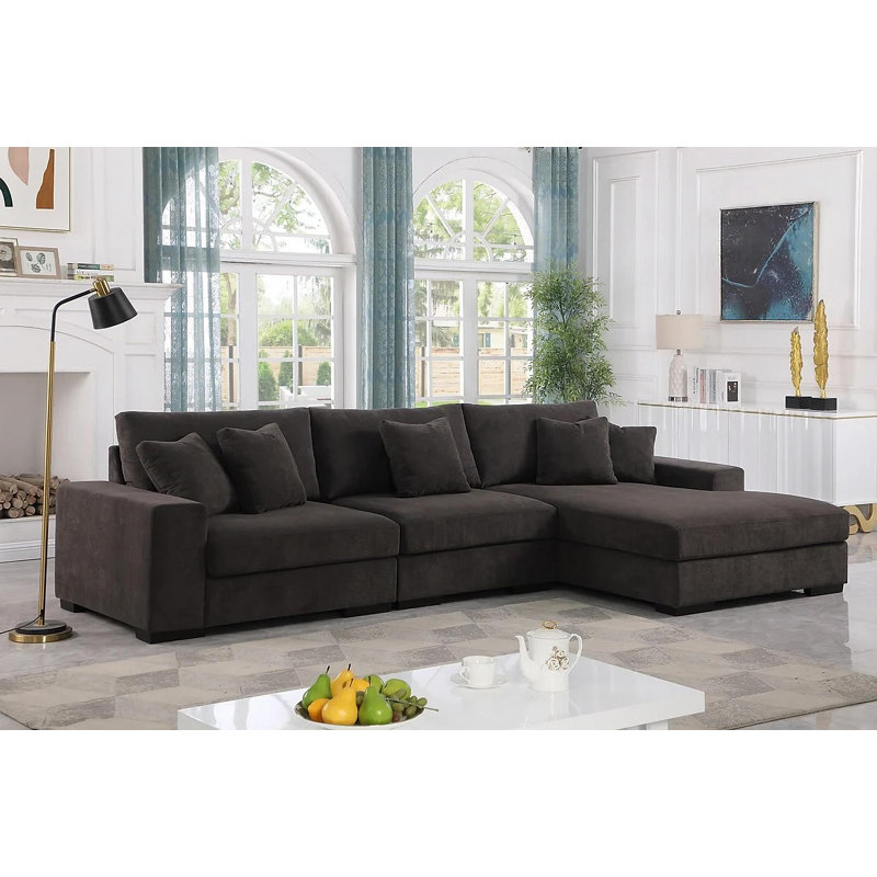 Sklar Sectional, Gray Chenille