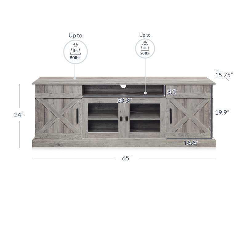 Meuble télé pour téléviseur de 75 po ou moins Raritan, gris