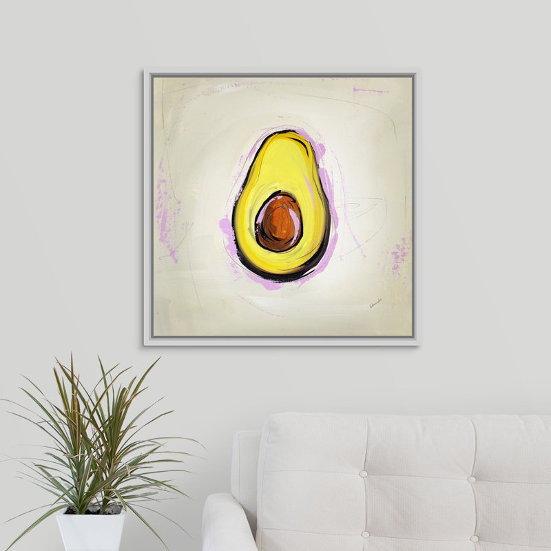 « picnic party iv », peinture sur toile, H 25,7 po x l 25,7 po x p 1,75 po, Cadre flottant blanc