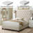 Upholstered Wingback Platform Bed, Bed Frame with Nailhead Trimmed Wingback and Button-Tufted-114285815-114285809
