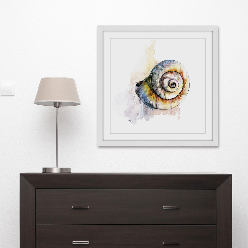 "escargot shell" par rachel byler, reproduction d’art encadrée sur papier, H 12 po x l 12 po x P 1,5 po