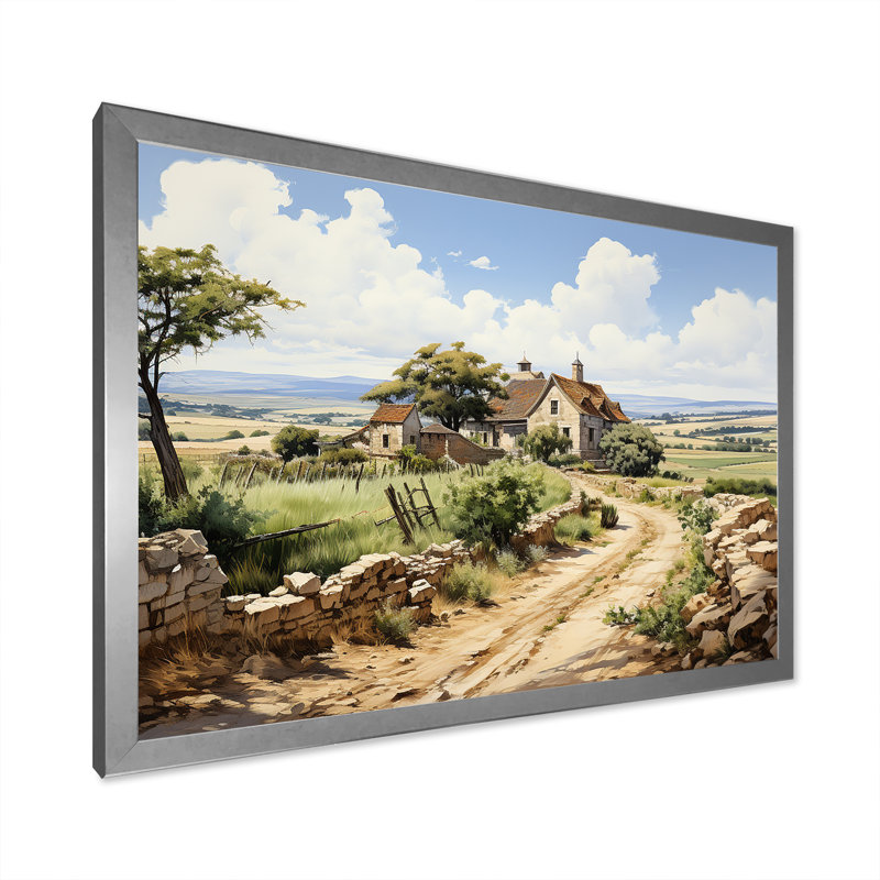 «Vineyard Scenery Landscape Beauty V», reproduction sur toile, H 34 po x l 44 po x P 1,5 po, Cadre simple argenté