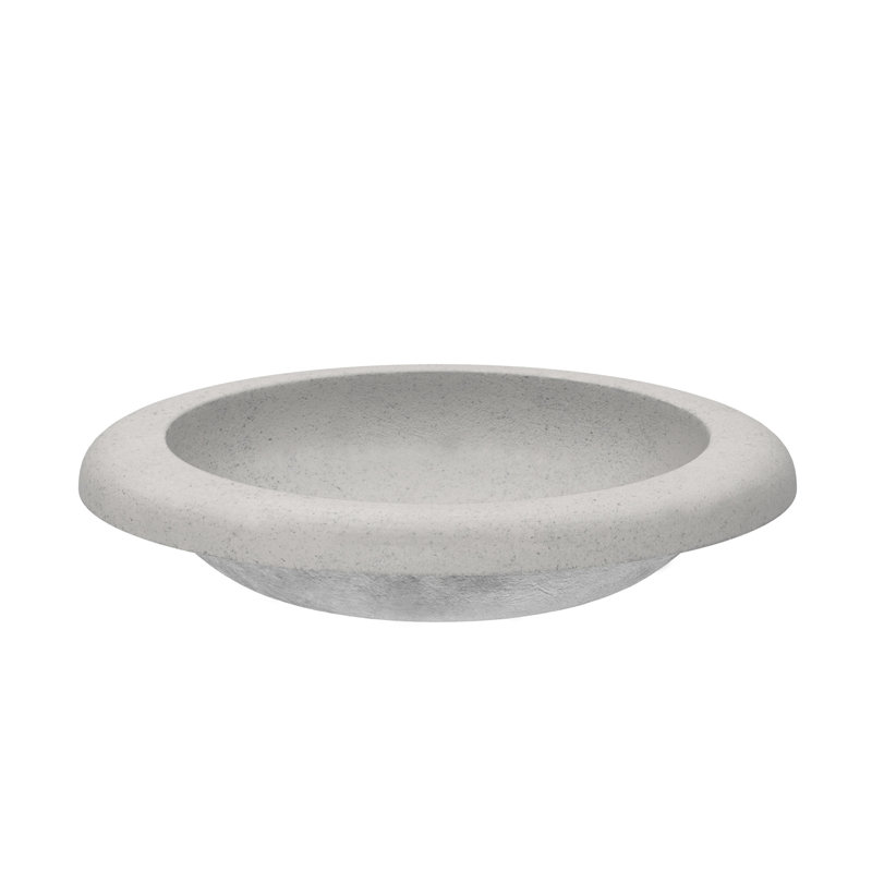 Cuyama Slate Stone Handmade Oval Drop-In Bathroom Sink, Ash