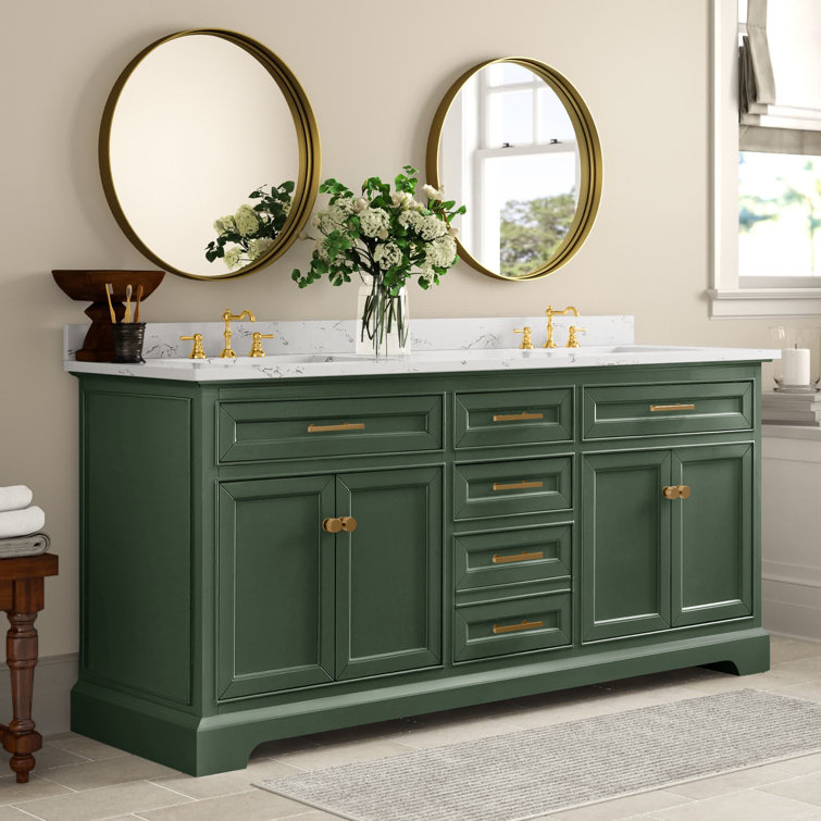 Annaline 72'' Free-standing Double Bathroom Vanity with Engineered Stone  Vanity Top