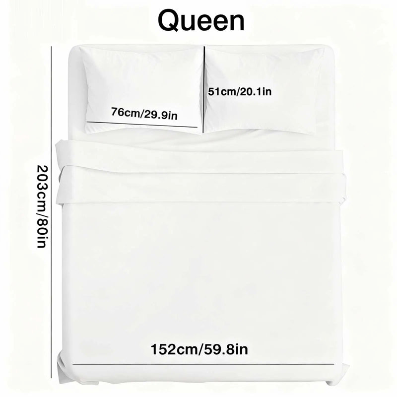 Ensemble de draps 4 pièces - Ultra doux et respirant - Mélange de coton de couleur unie lavable à la machine, Blanc