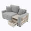 Canapé modulaire de 63,2 po avec accoudoirs de rangement et console centrale pour le salon-1354424507-1354424506