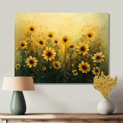 Tournesol rétro Golden Glow - tournesols, art mural